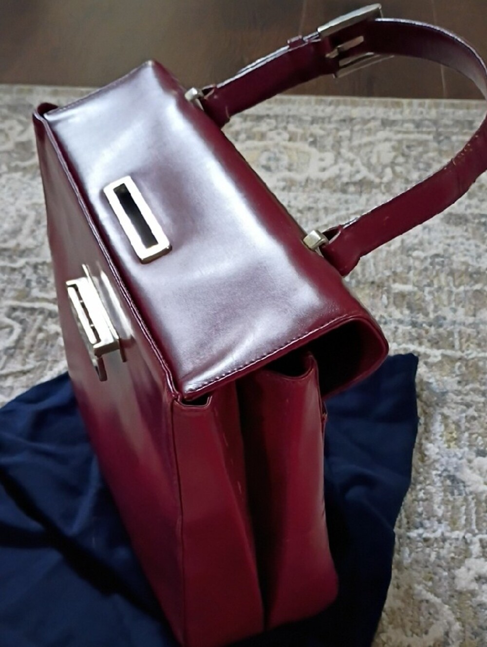 Prada Vitello Lissato Top Handle Bag in a rich Borolo (burgandy) - Picture 11 of 11